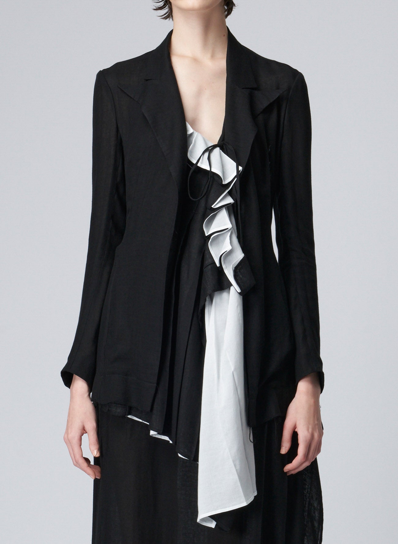 SHORT FRONT PLEATED JACKET – THE SHOP YOHJI YAMAMOTO SHORT FRONT PLEATED JACKET – THE SHOP YOHJI YAMAMOTO