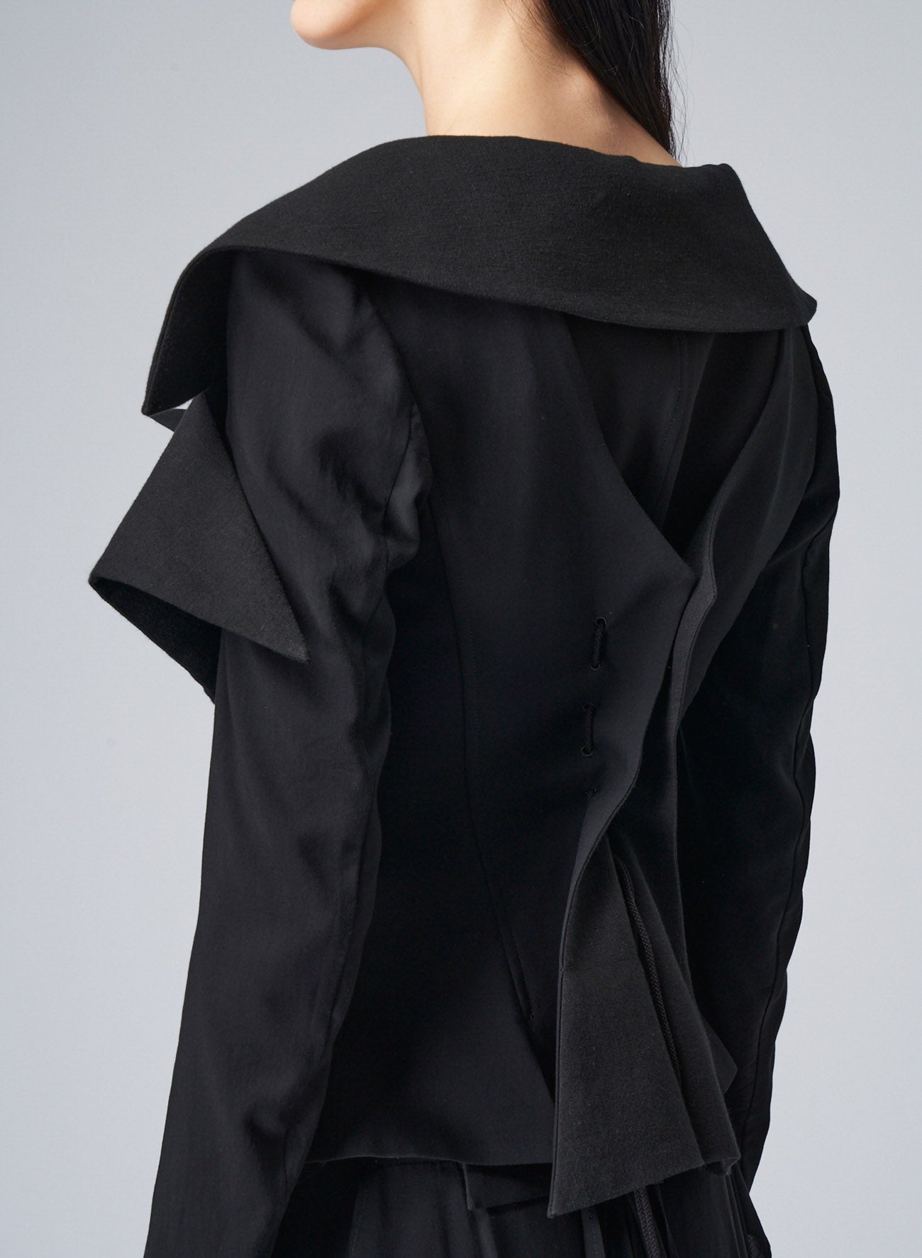 LACE-UP JACKET WITH OPEN NECKLINE