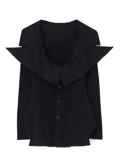 LACE-UP JACKET WITH OPEN NECKLINE