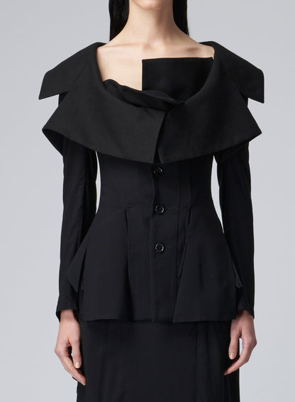 LACE-UP JACKET WITH OPEN NECKLINE