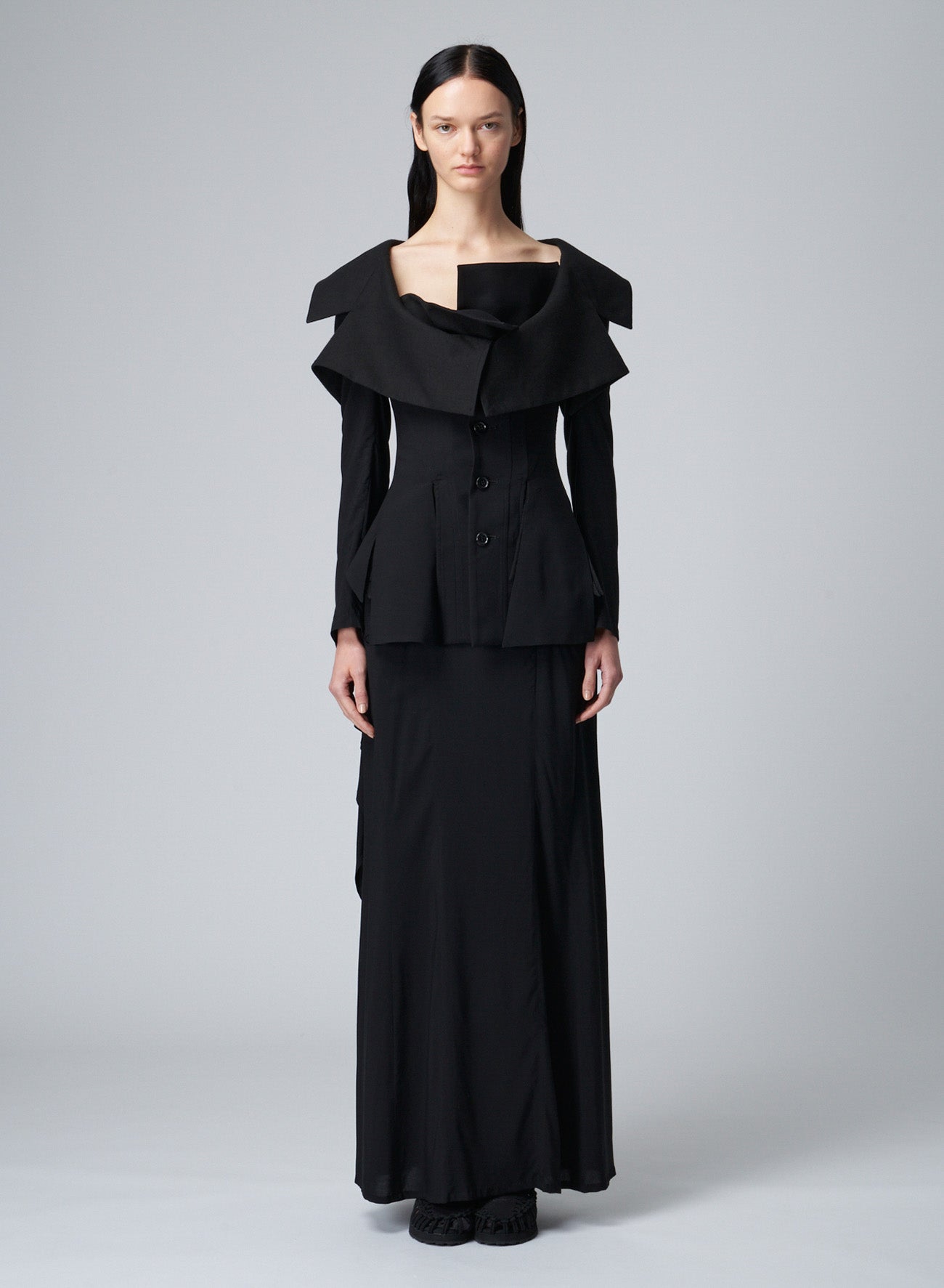 LACE-UP JACKET WITH OPEN NECKLINE