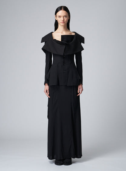 LACE-UP JACKET WITH OPEN NECKLINE