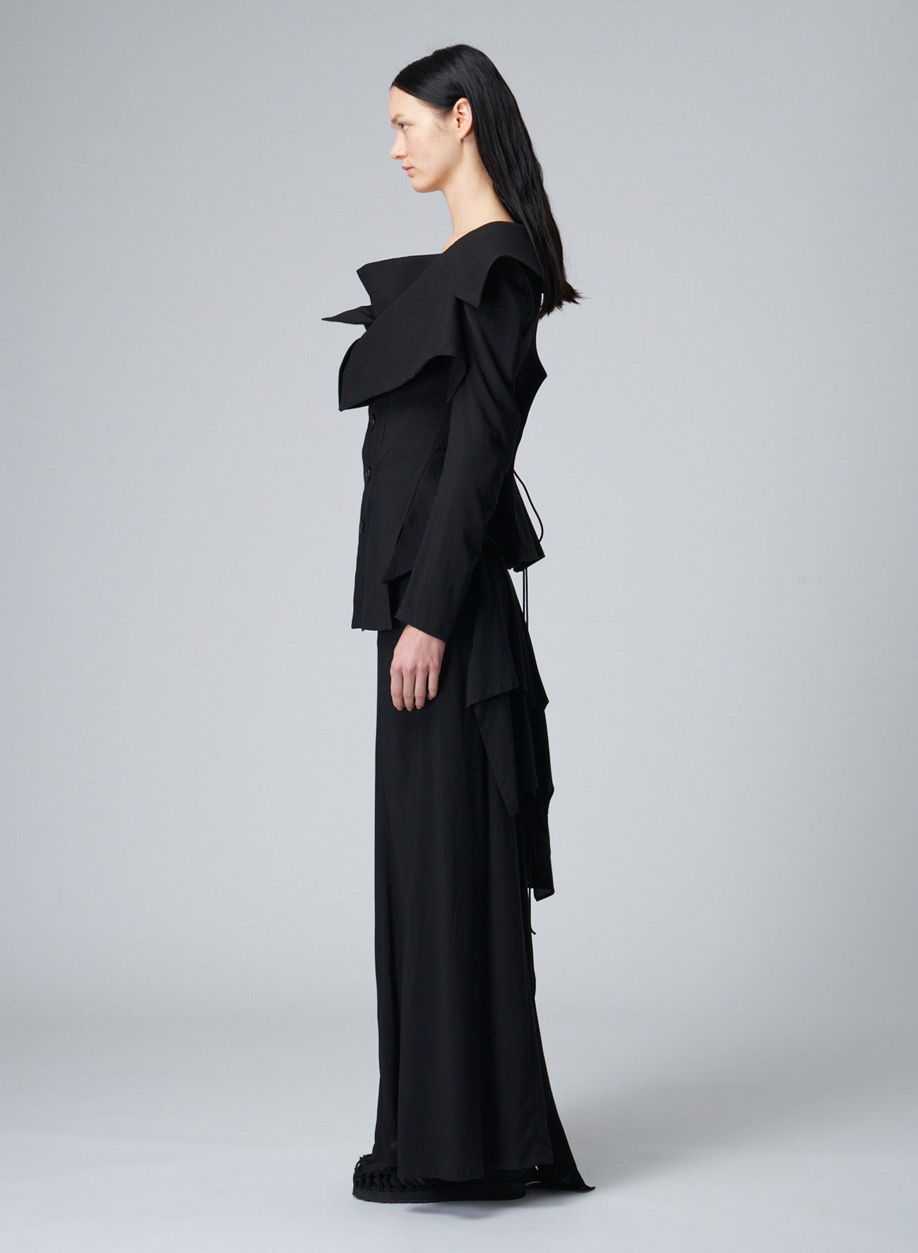 LACE-UP JACKET WITH OPEN NECKLINE