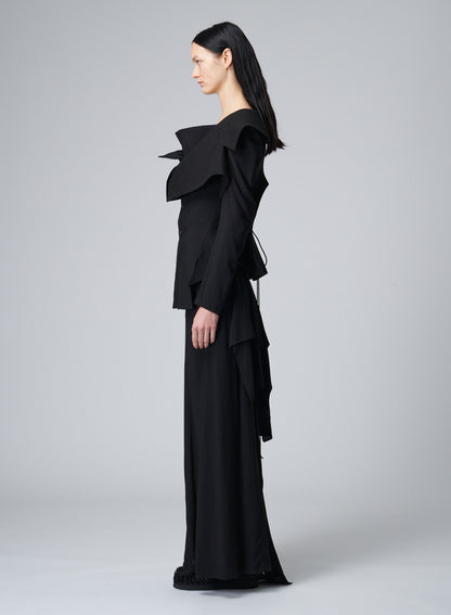 LACE-UP JACKET WITH OPEN NECKLINE