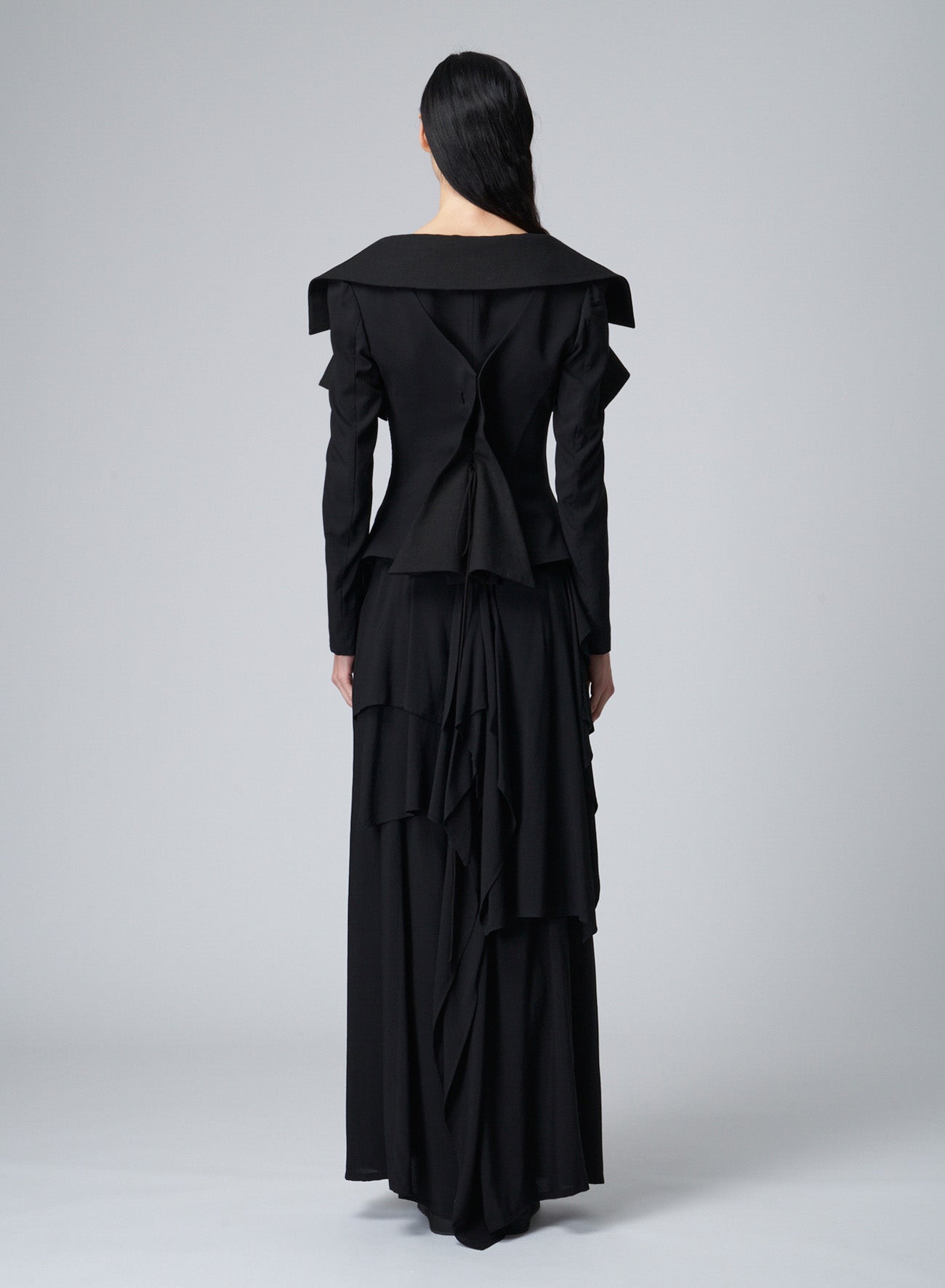 LACE-UP JACKET WITH OPEN NECKLINE