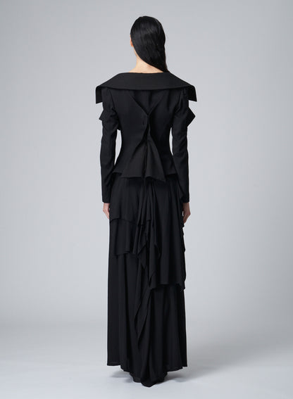 LACE-UP JACKET WITH OPEN NECKLINE