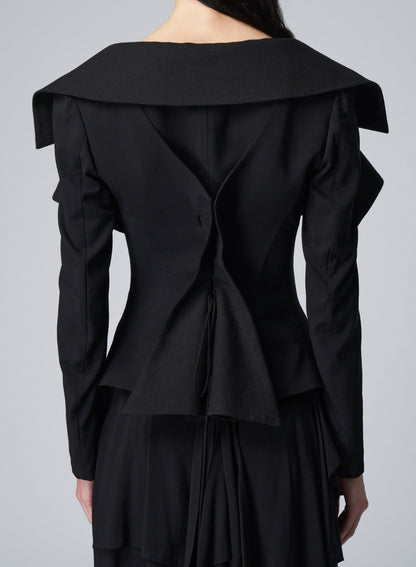 LACE-UP JACKET WITH OPEN NECKLINE