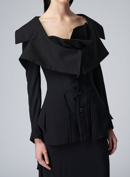 LACE-UP JACKET WITH OPEN NECKLINE