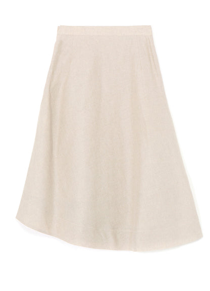 LINEN SKIRT WITH BOX PLEATS