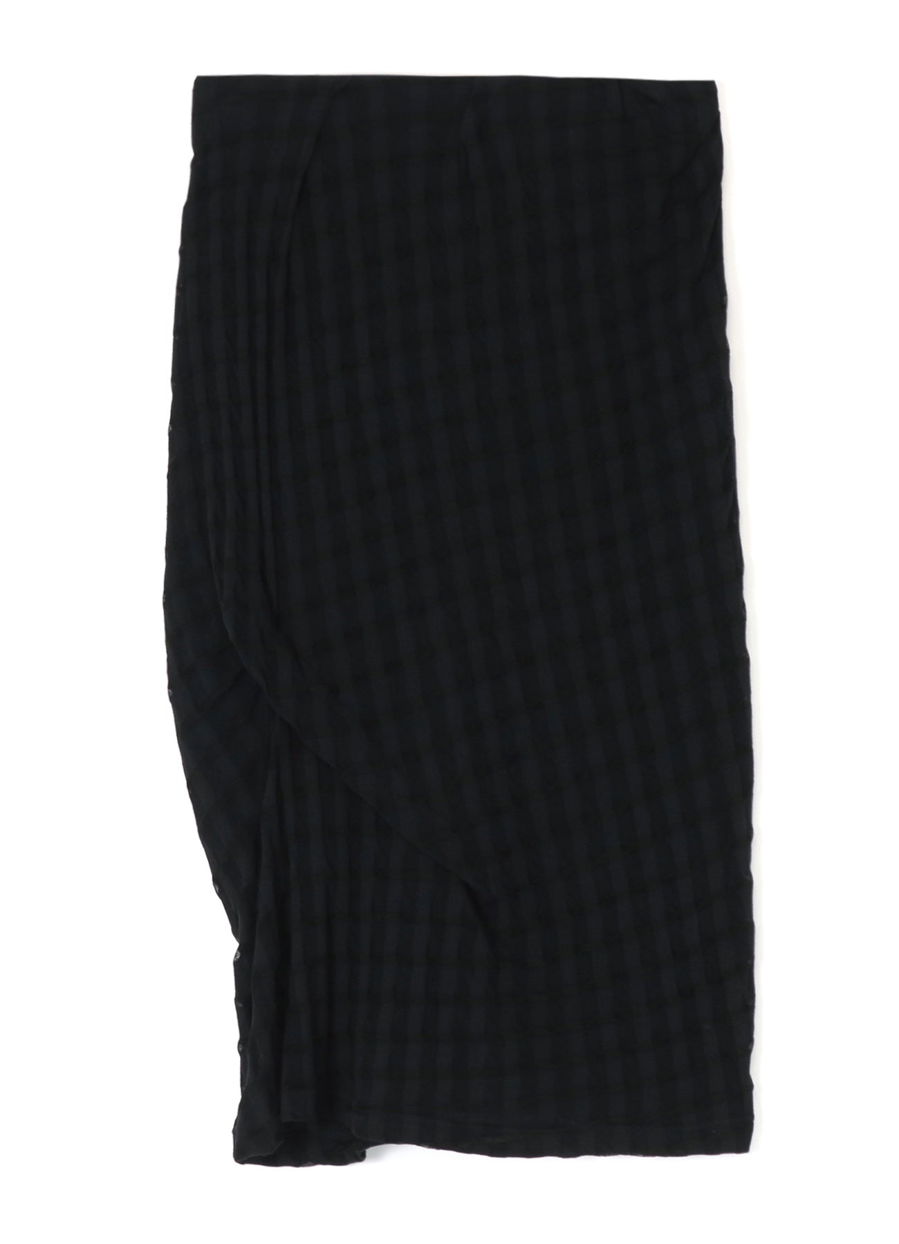 PLAID JERSEY PLEATED SKIRT