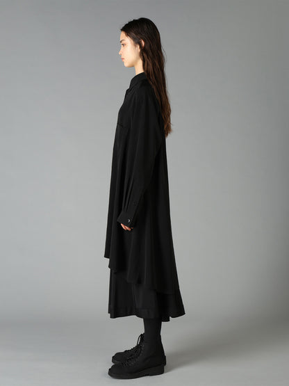 CREPE DE CHINE STANDARD ASYMMETRICAL FLARES SHIRT