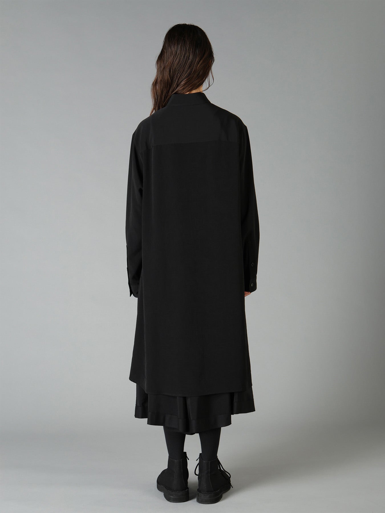 CREPE DE CHINE STANDARD ASYMMETRICAL FLARES SHIRT