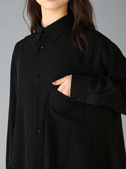 CREPE DE CHINE STANDARD ASYMMETRICAL FLARES SHIRT