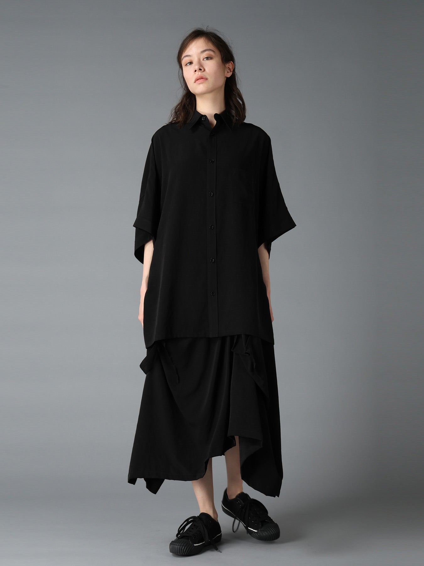 CREPE DE CHINE DOLMAN BIG SHIRT
