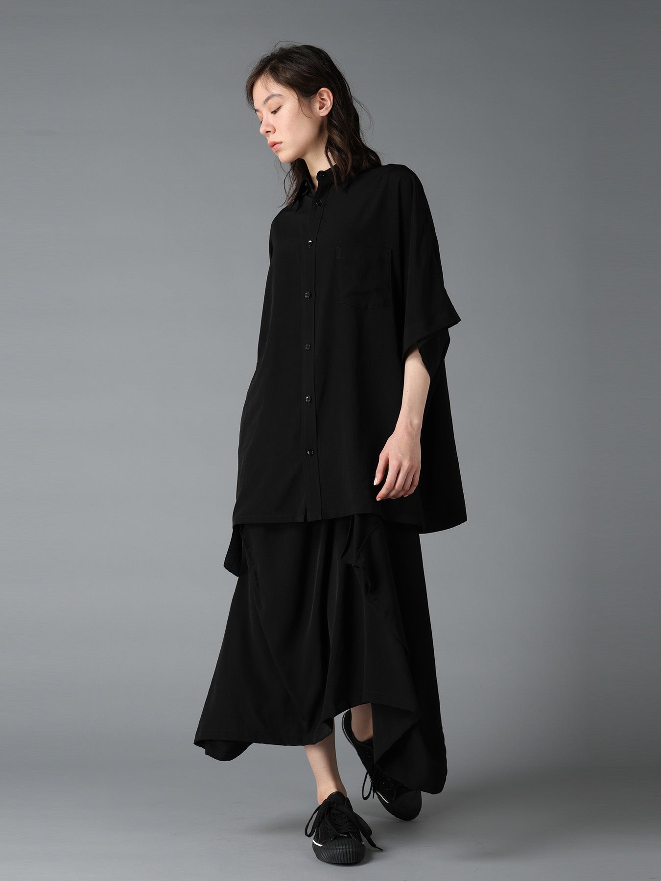 CREPE DE CHINE DOLMAN BIG SHIRT