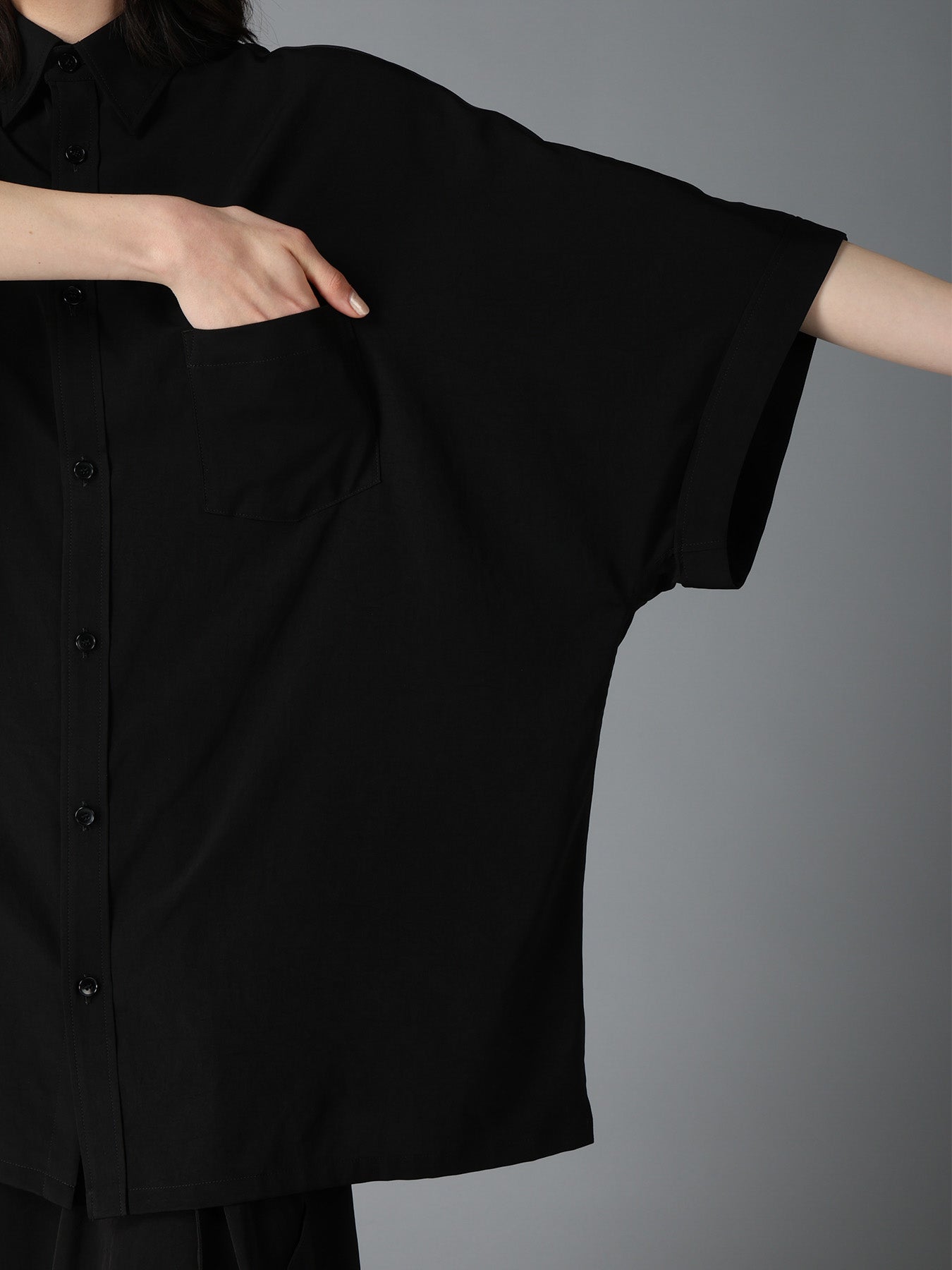 CREPE DE CHINE DOLMAN BIG SHIRT
