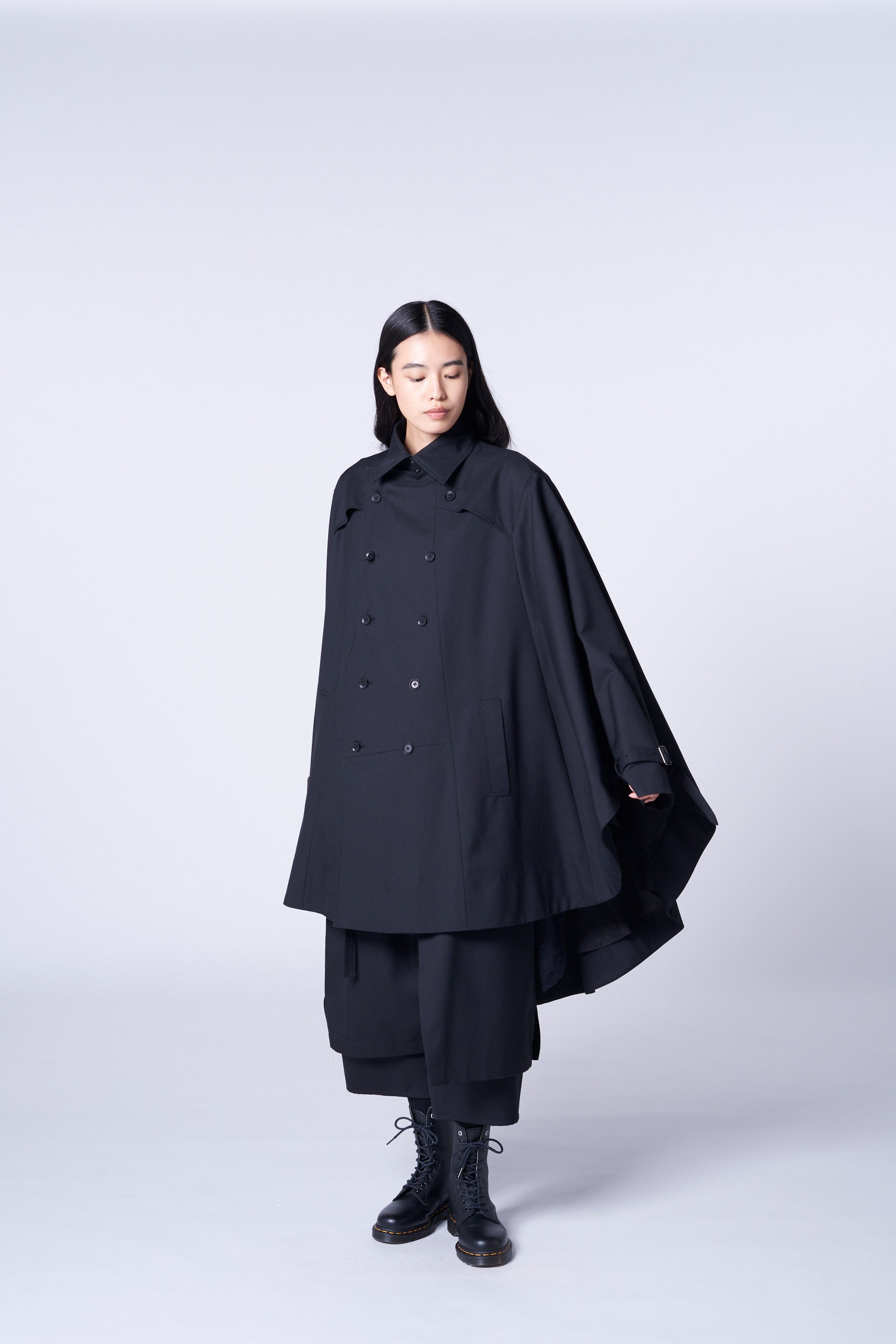 WOOL/POLYESTER GABARDINE JUMBO CAPE CLOAK – THE SHOP YOHJI YAMAMOTO