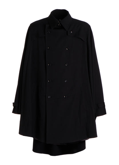 WOOL GABARDINE BIG CAPE CLOAK