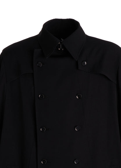WOOL GABARDINE BIG CAPE CLOAK