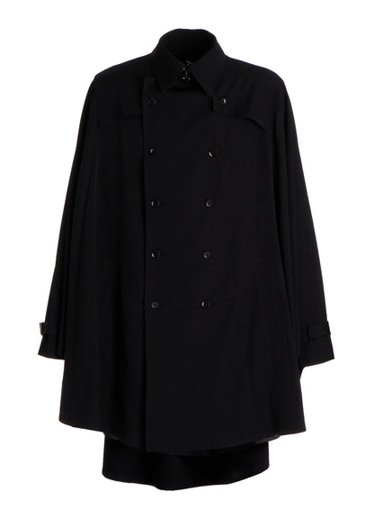WOOL GABARDINE BIG CAPE CLOAK