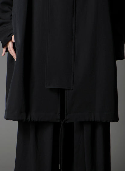 W/GABARDINE HIGH NECK HOODED MODS COAT