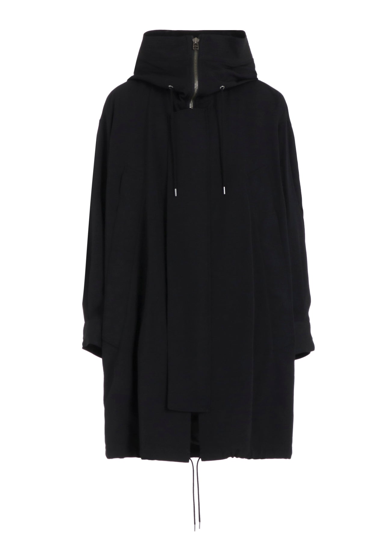 W/GABARDINE HIGH NECK HOODED MODS COAT
