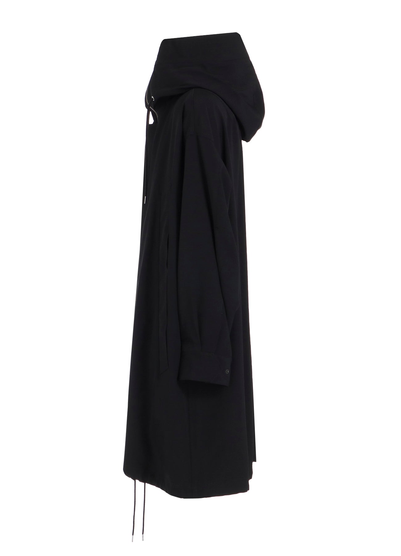 W/GABARDINE HIGH NECK HOODED MODS COAT