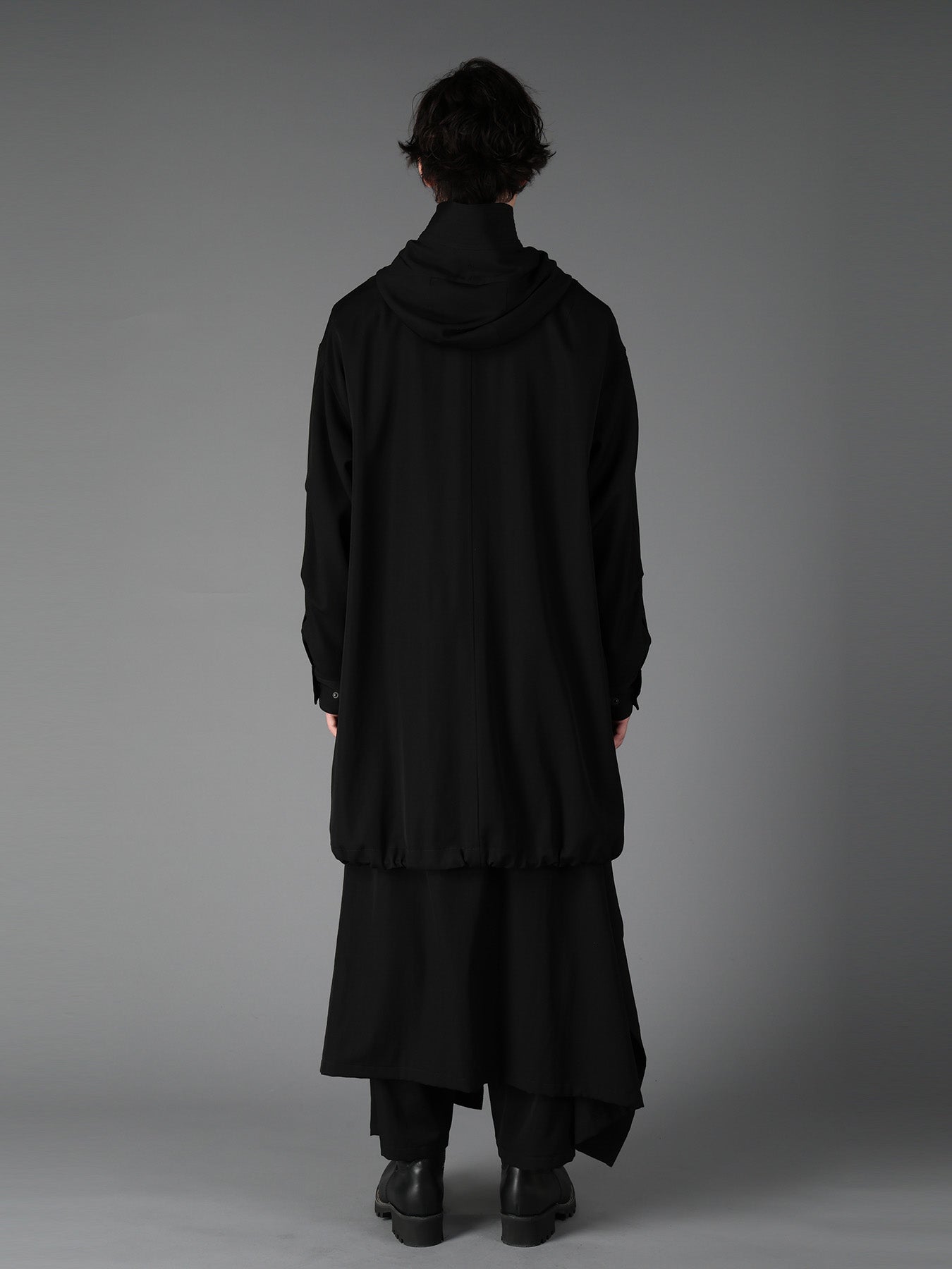 W/GABARDINE HIGH NECK HOODED MODS COAT – THE SHOP YOHJI YAMAMOTO