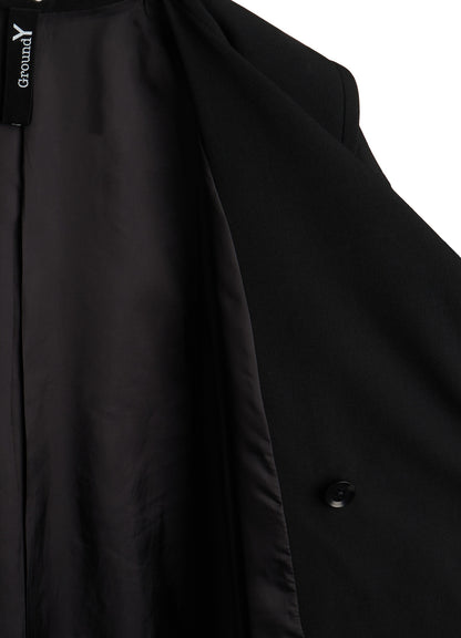 WOOL GABARDINE SHORT LENGTH BIG SLEEVE DOUBLE COAT