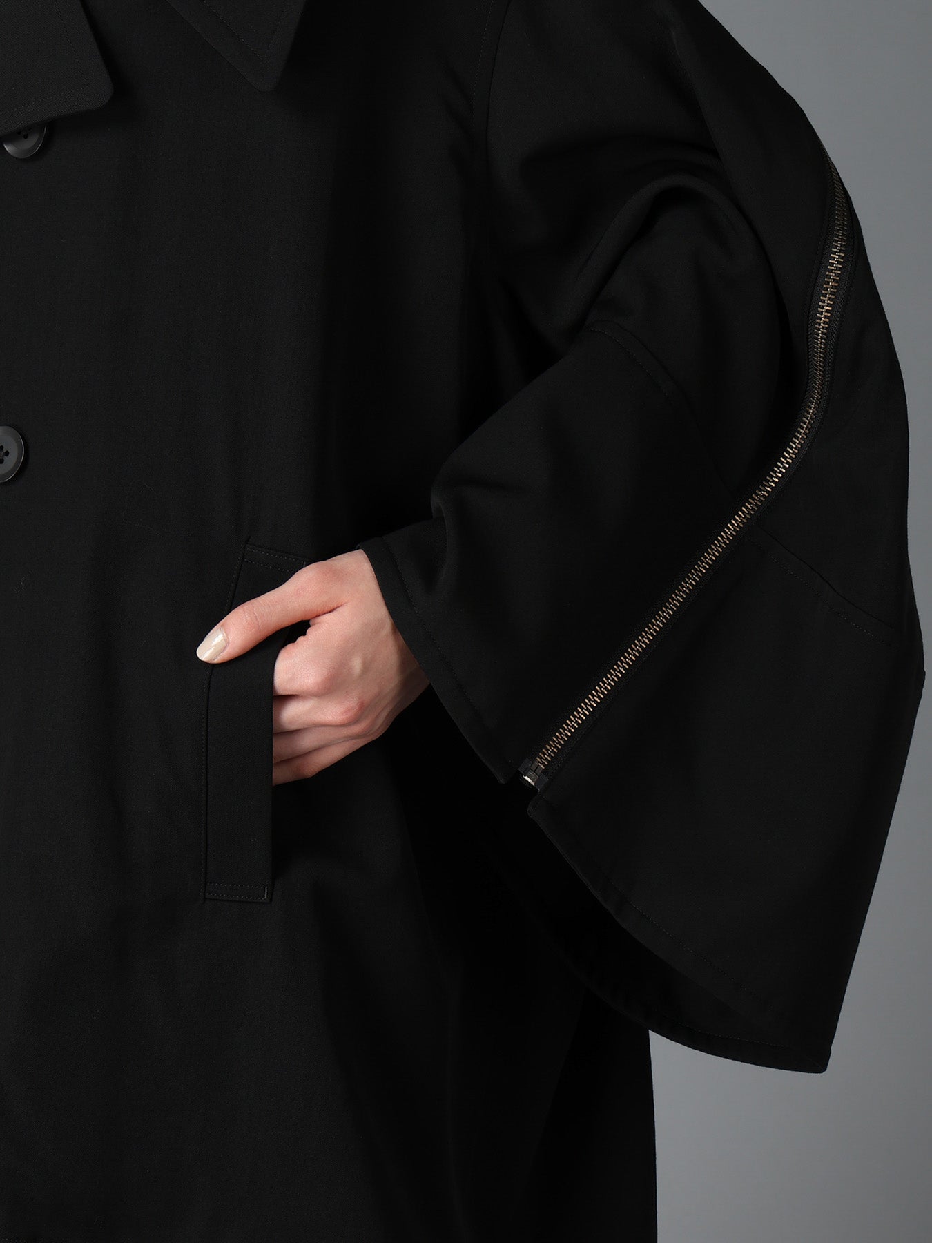 ア*E様 Yohji Yamamoto WOOL GABARDINE STALL WOOL GABARDINE SHORT LENGTH BIG SLEEVE DOUBLE COAT – THE SHOP