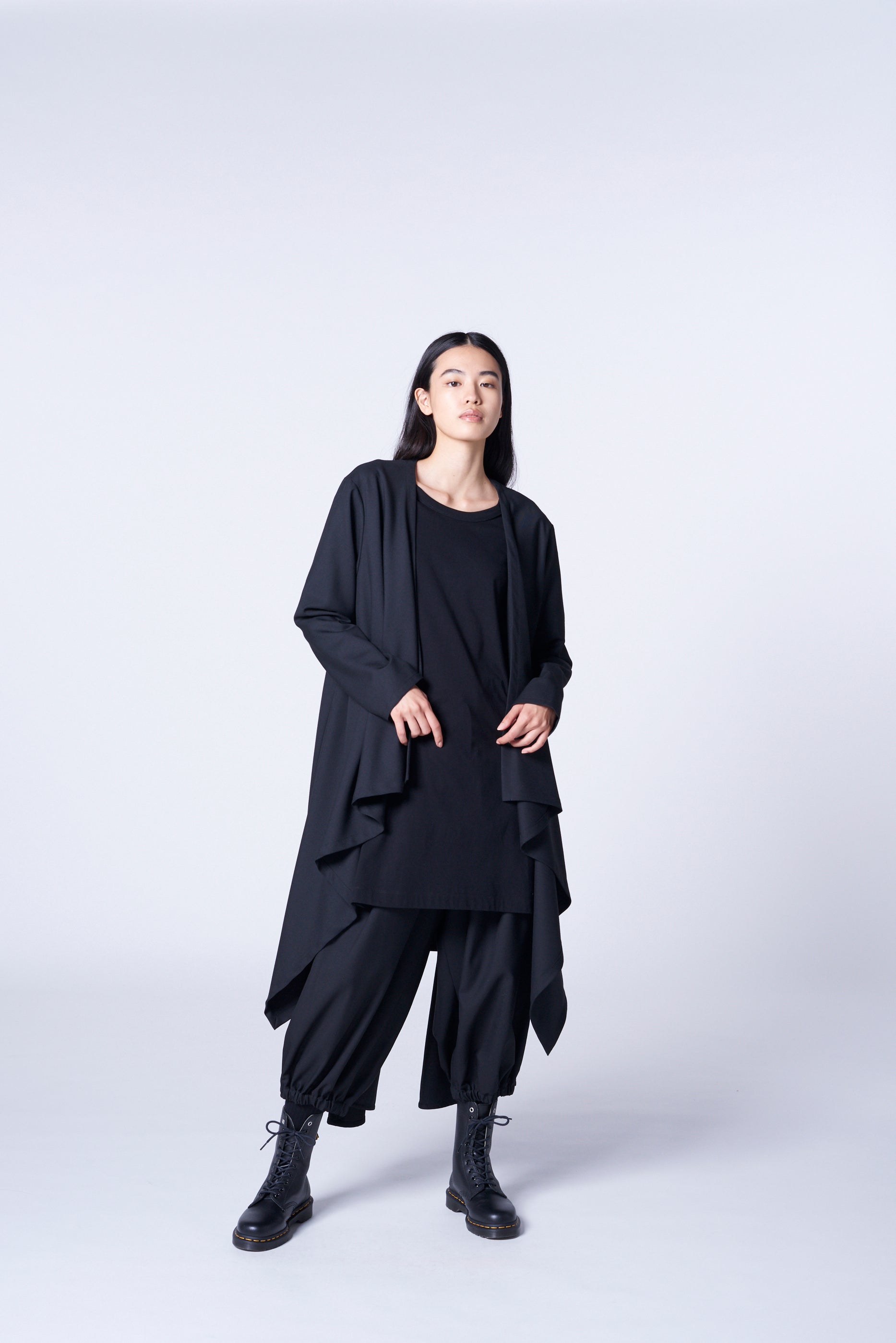 T/W GABARDINE LONG DRAPE JACKET