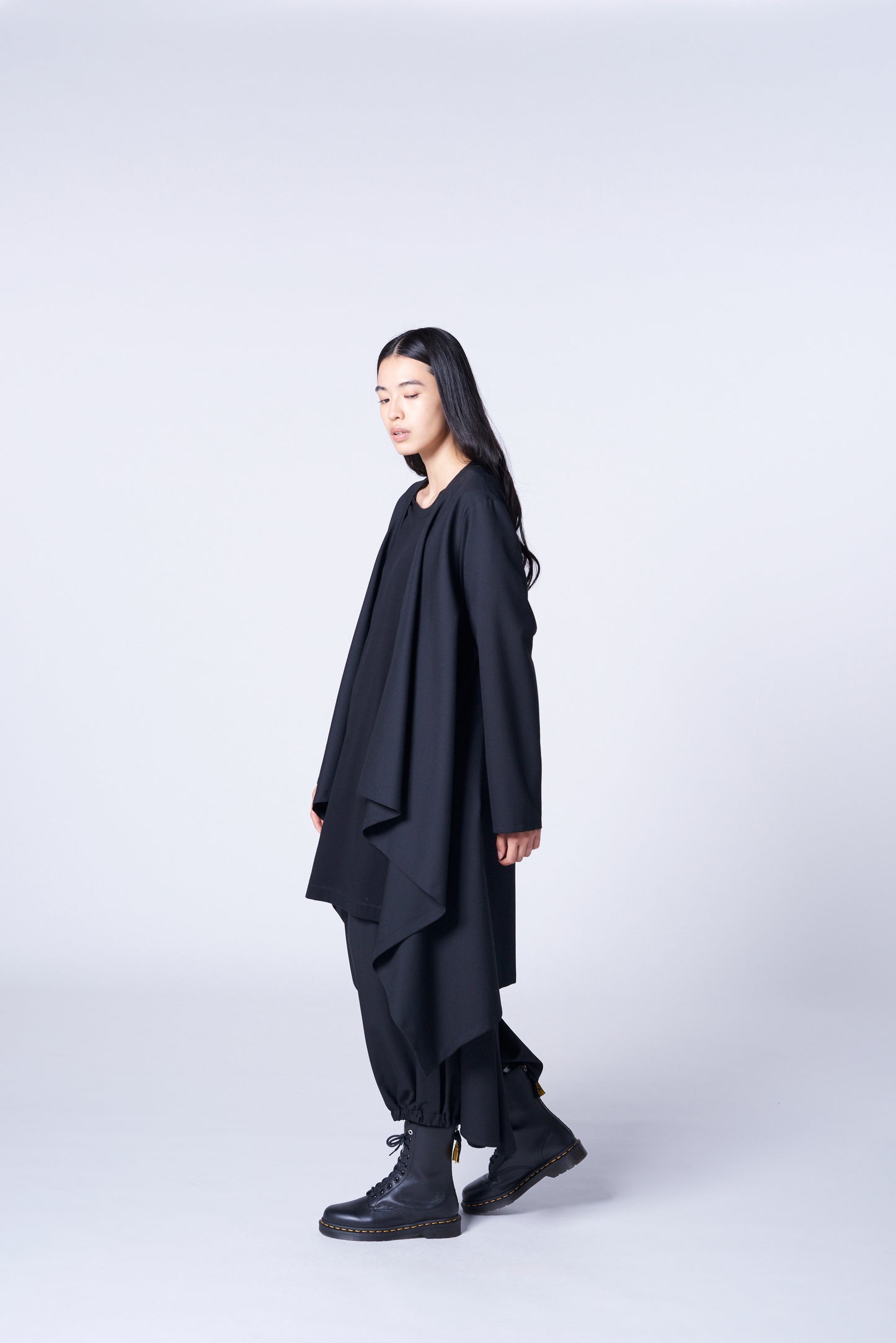 T/W GABARDINE LONG DRAPE JACKET