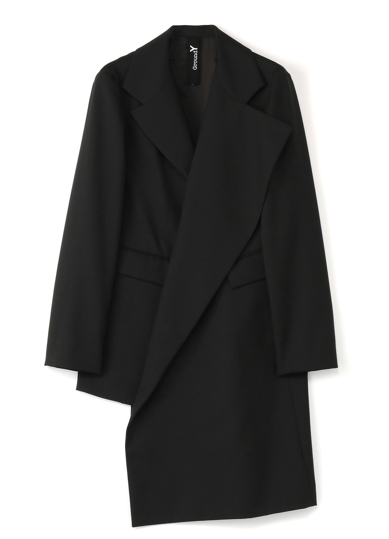 WOOL/POLYESTER GABARDINE ASYMMETRIC JACKET