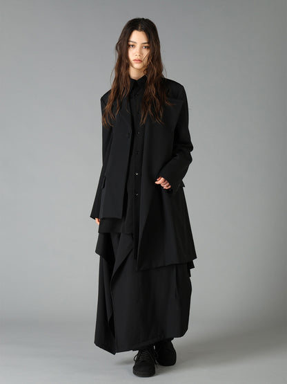 WOOL GABARDINE ASYMMETRICAL JACKET