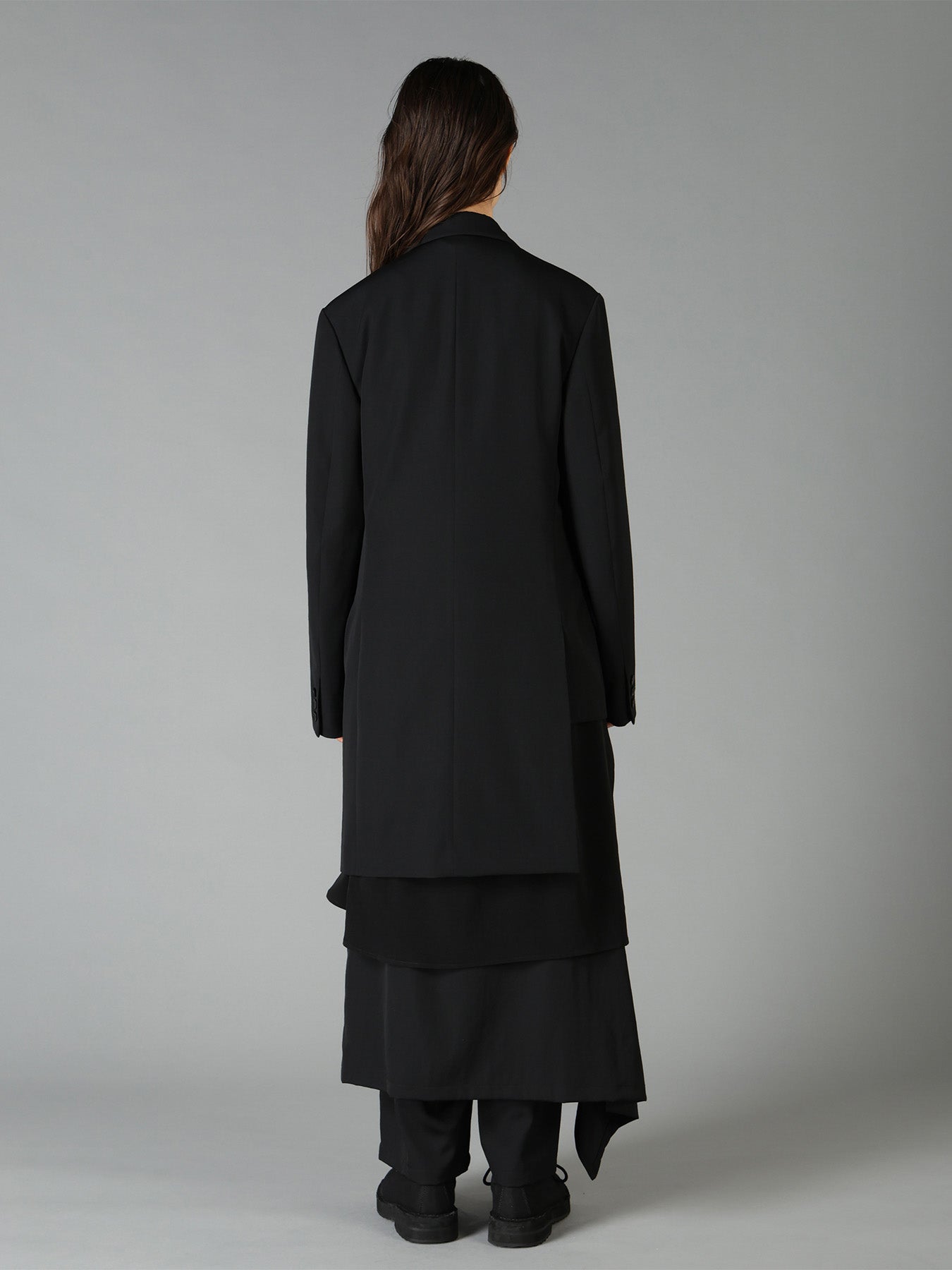 WOOL GABARDINE ASYMMETRICAL JACKET
