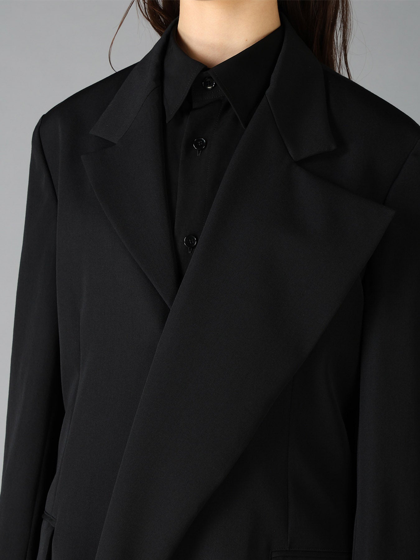 WOOL GABARDINE ASYMMETRICAL JACKET – THE SHOP YOHJI YAMAMOTO