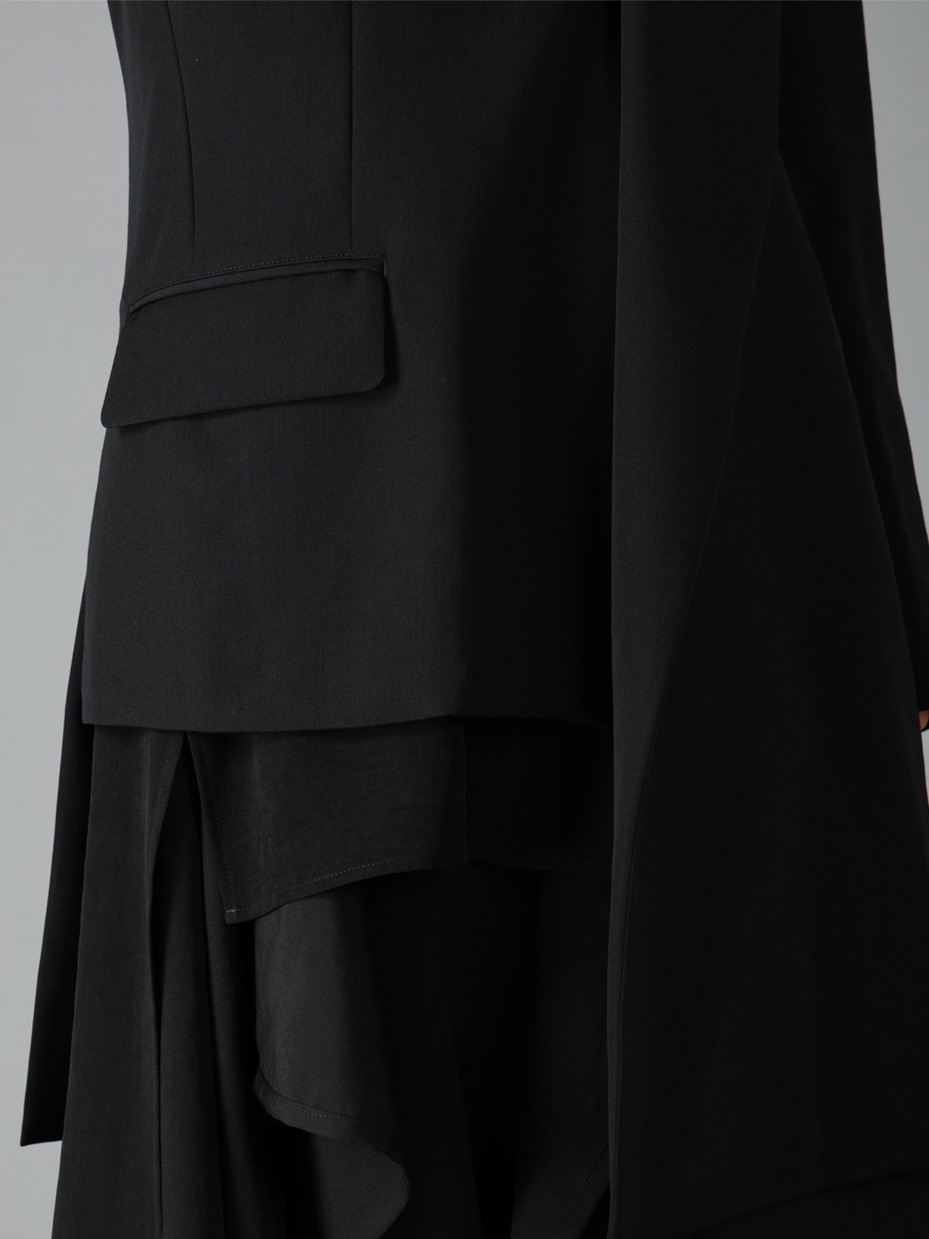 WOOL GABARDINE ASYMMETRICAL JACKET
