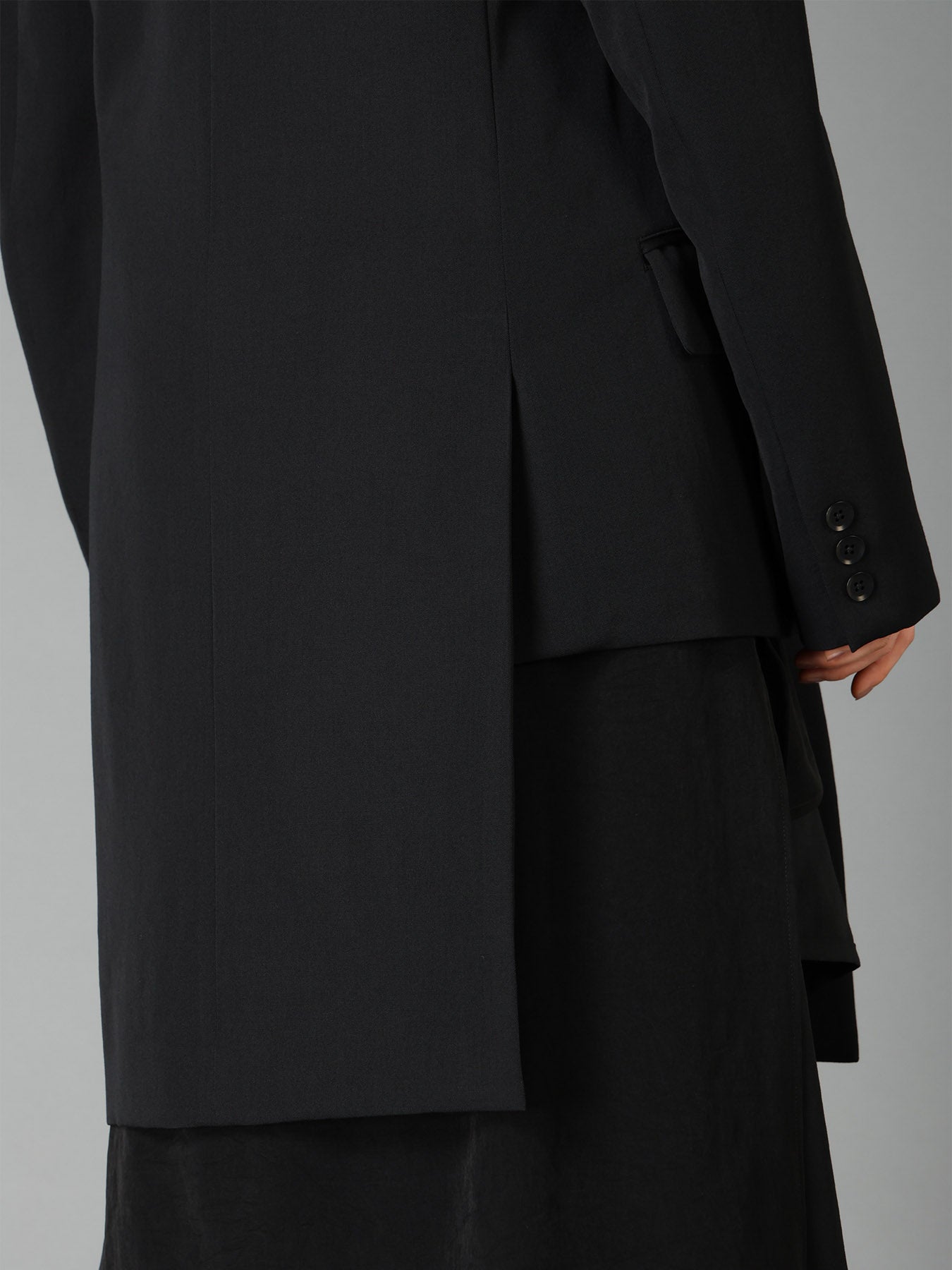 WOOL GABARDINE ASYMMETRICAL JACKET