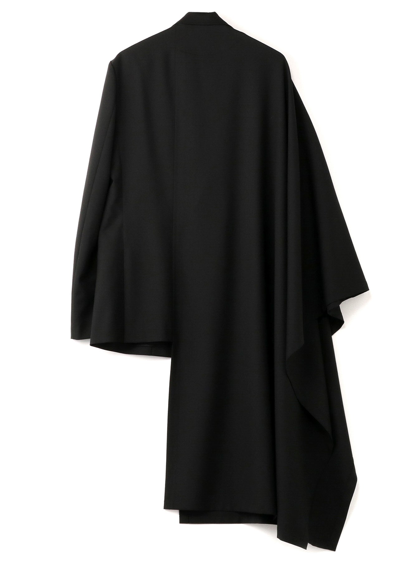 WOOL/POLYESTER ASYMMETRIC CAPE-JACKET