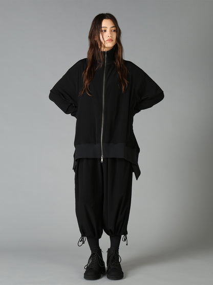 CREPE de CHINE CURVED HEMLINE TRACKSUIT JACKET
