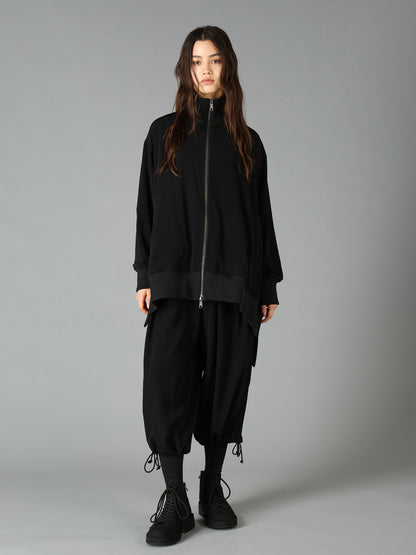 CREPE de CHINE CURVED HEMLINE TRACKSUIT JACKET