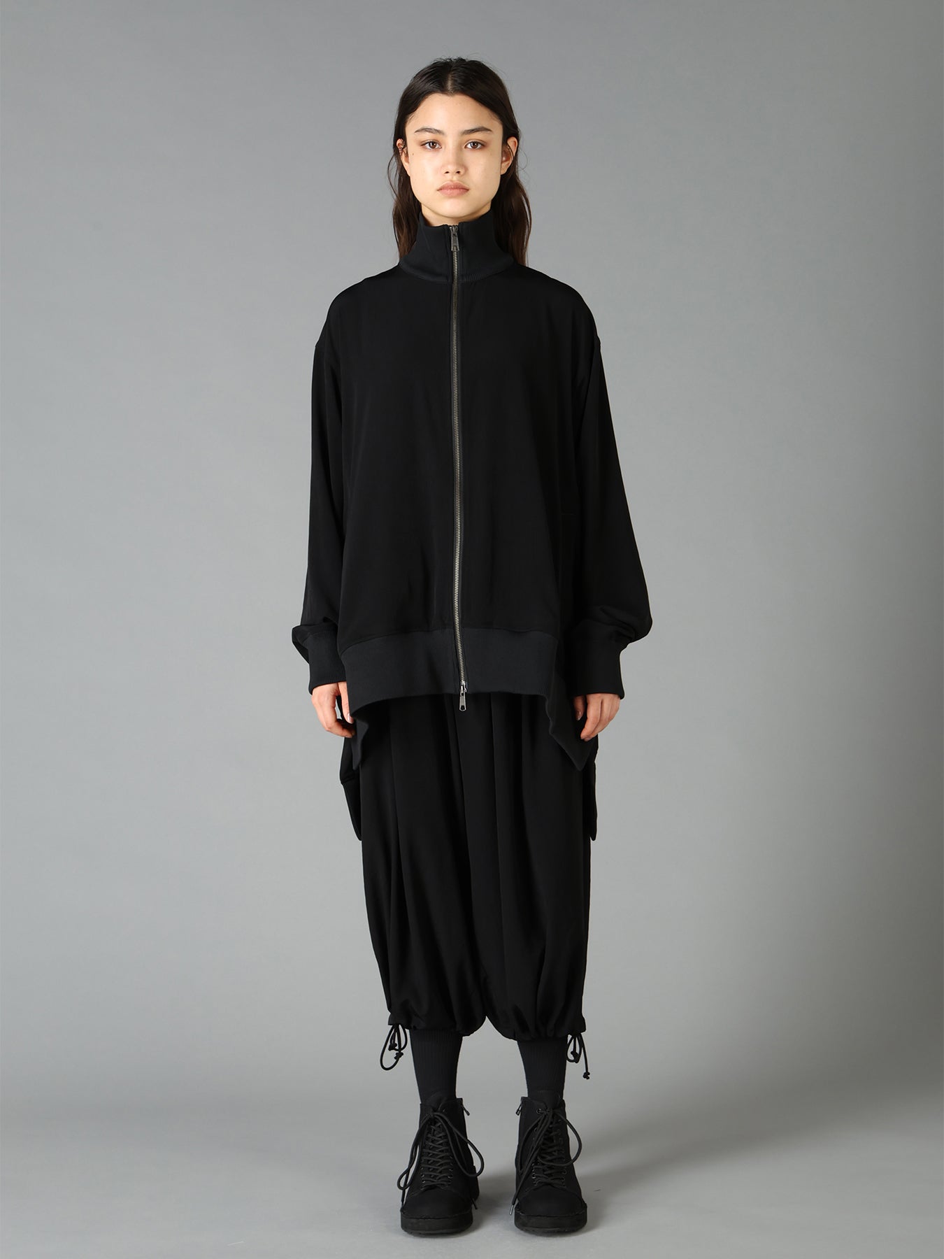 CREPE de CHINE CURVED HEMLINE TRACKSUIT JACKET – THE SHOP YOHJI