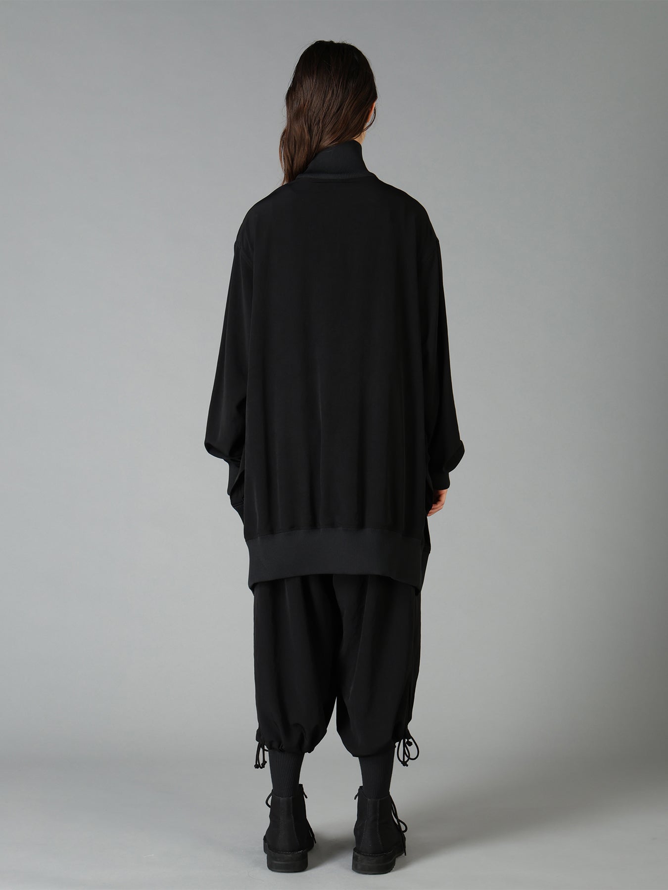 CREPE de CHINE CURVED HEMLINE TRACKSUIT JACKET