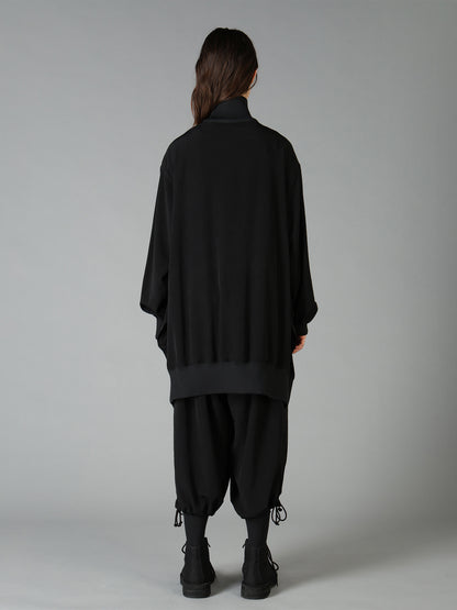 CREPE de CHINE CURVED HEMLINE TRACKSUIT JACKET