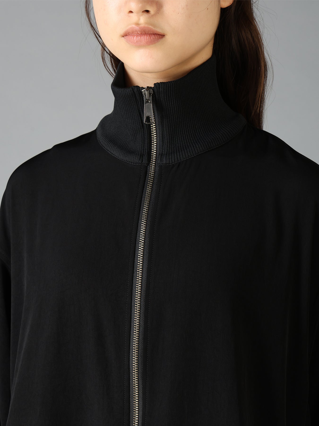 CREPE de CHINE CURVED HEMLINE TRACKSUIT JACKET