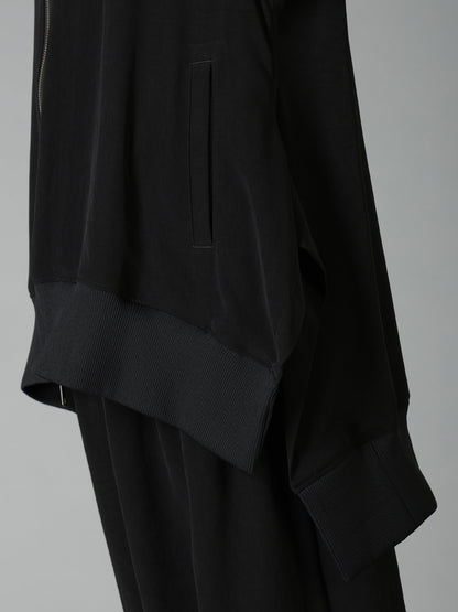 CREPE de CHINE CURVED HEMLINE TRACKSUIT JACKET