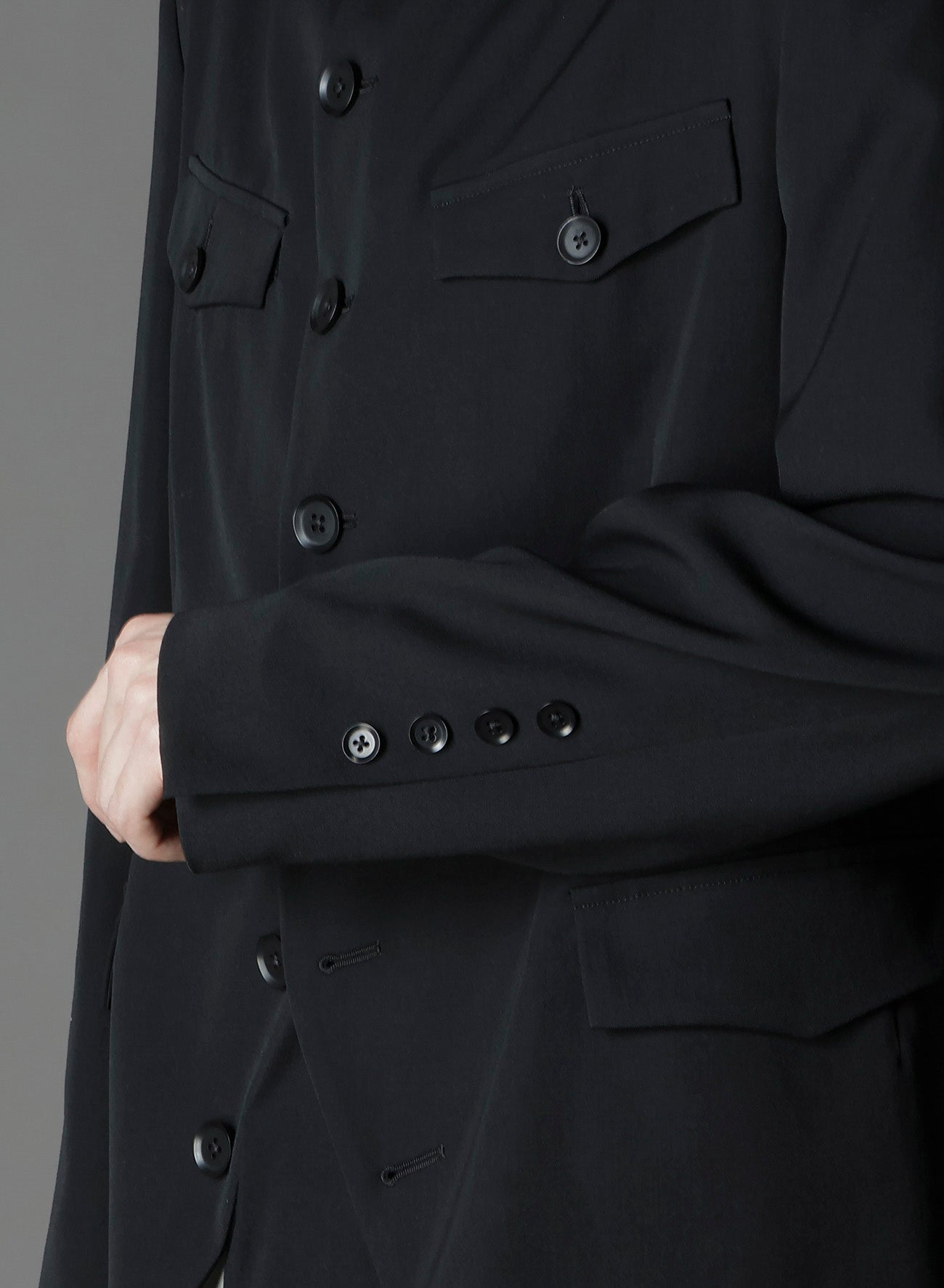 WOOL GABARDINE MEN'S STAND COLLAR JACKET – THE SHOP YOHJI YAMAMOTO