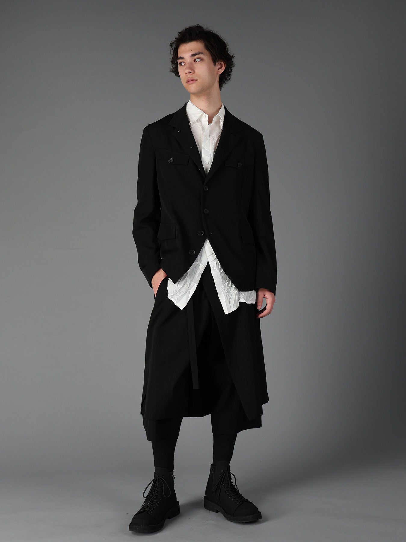 ジャケット・アウター Ground Y WOOL MEN'S STAND COLLAR JACKET WOOL GABARDINE MEN'S STAND COLLAR JACKET – THE SHOP YOHJI YAMAMOTO