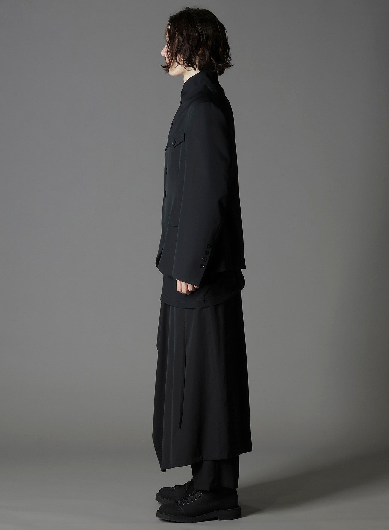 WOOL GABARDINE MEN'S STAND COLLAR JACKET