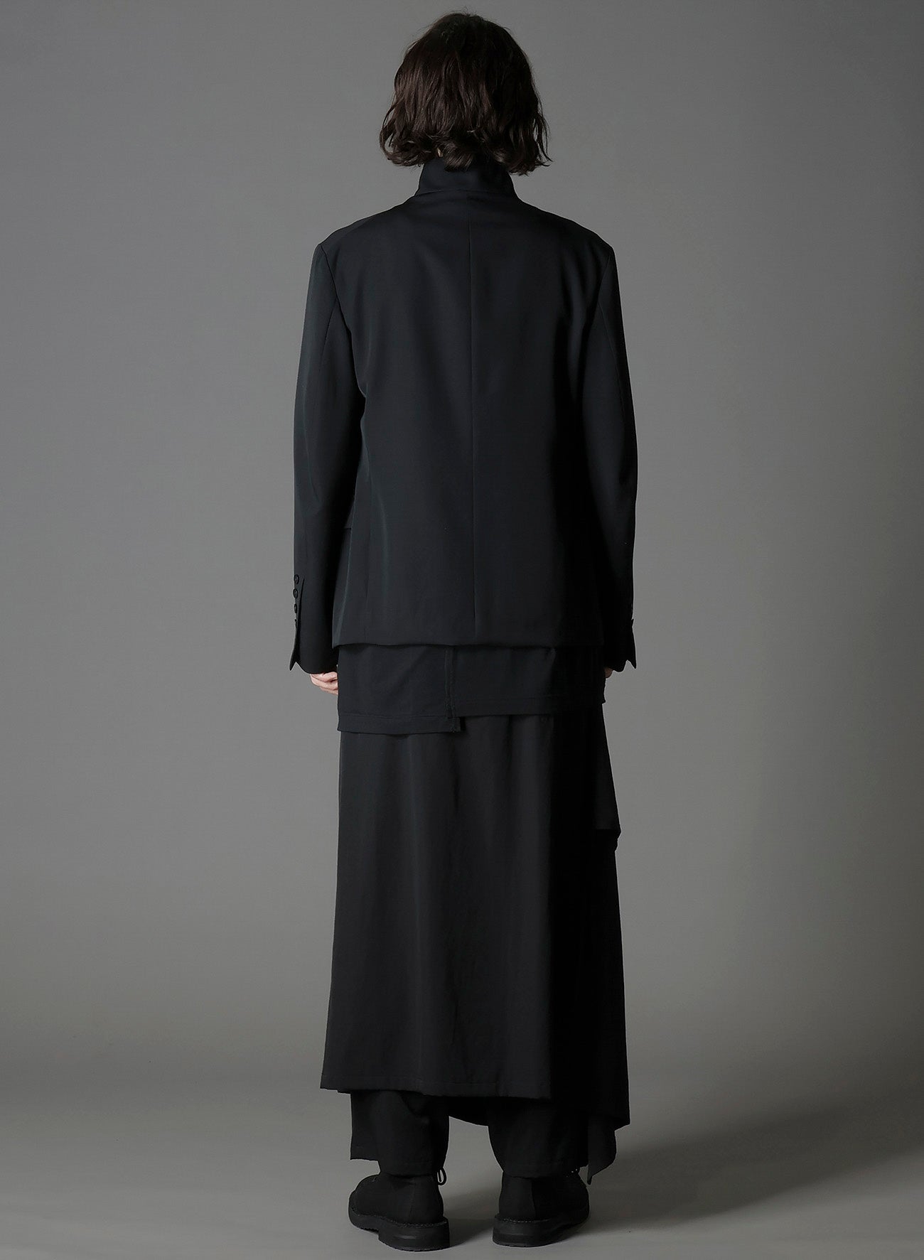 WOOL GABARDINE MEN'S STAND COLLAR JACKET